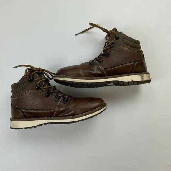 Xray Footwear Jonah Brown Combat Boots Boys Size 5 Faux Leather - Picture 5 of 10